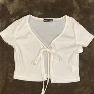 Knot Front Rib-kit Crop top